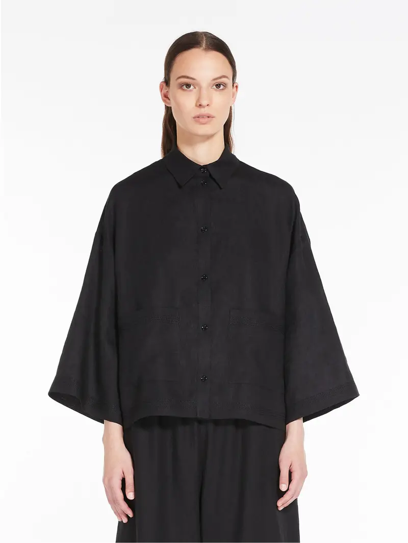 Pure Linen Black Shirt 1
