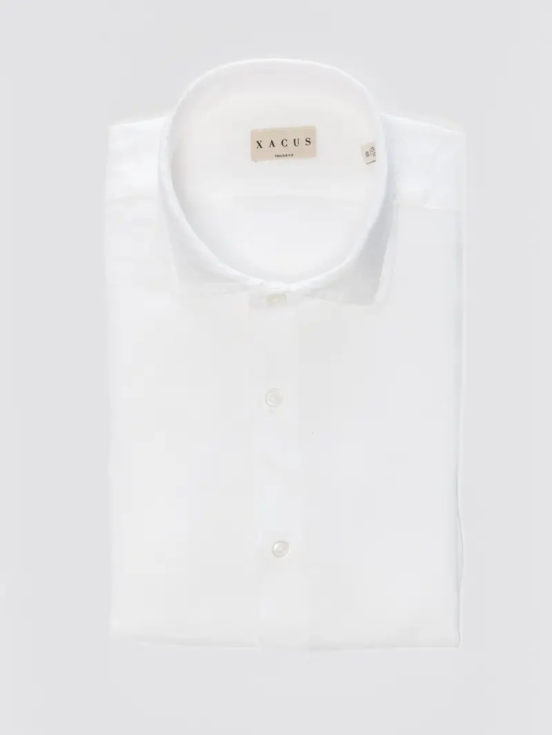 Pure Linen Solid-Color Shirt In White 1