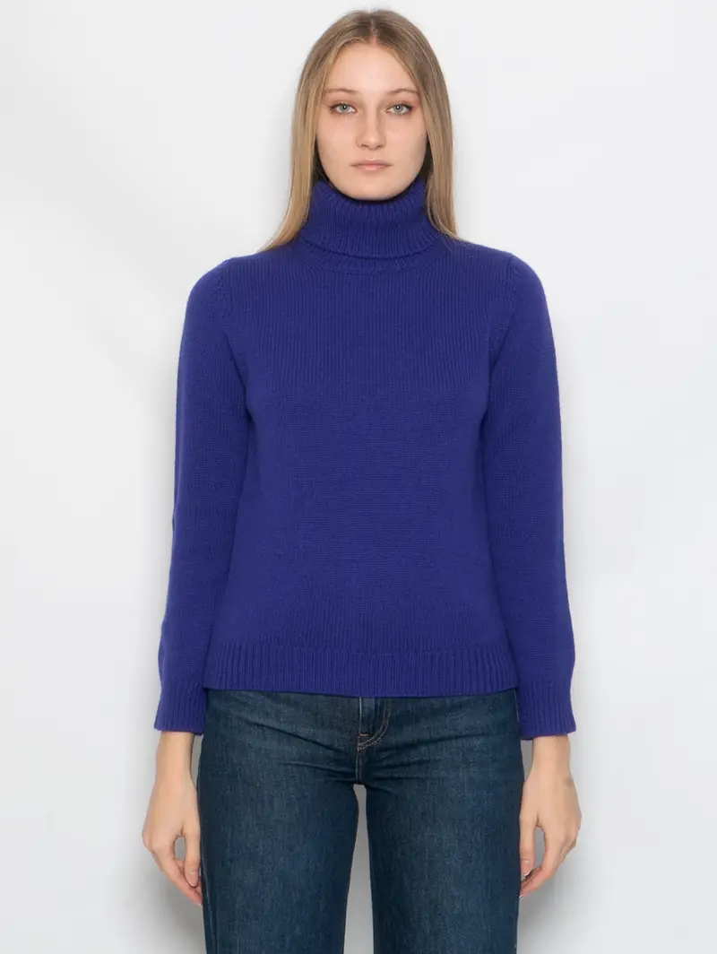 Purple Cashmere-Blend Turtleneck 1