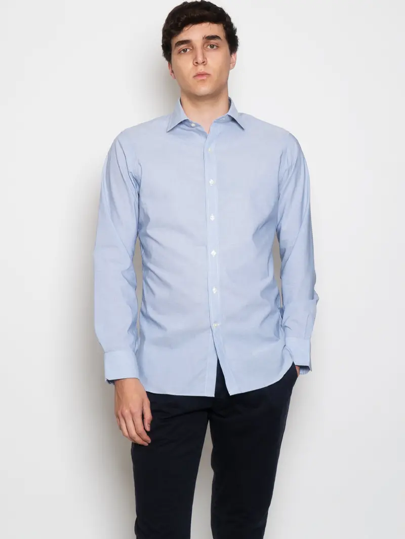 Regent-Style Collar Dress Shirt In Sky Blue 1