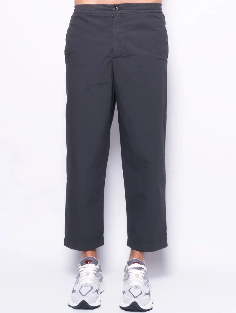 Relaxed-Fit Lead-Gray Cotton Joggers 1