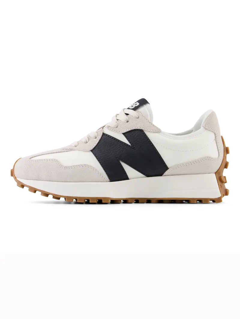 Retro-Inspired 327 Sneakers In White And Black Leather 1