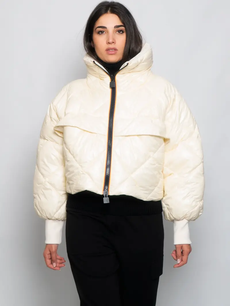 Reversible Beige-And-Ecru Short Down Jacket 1