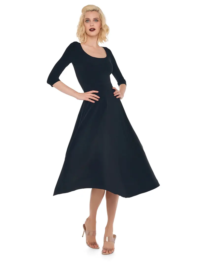Reversible Black V-Neck Dress 1