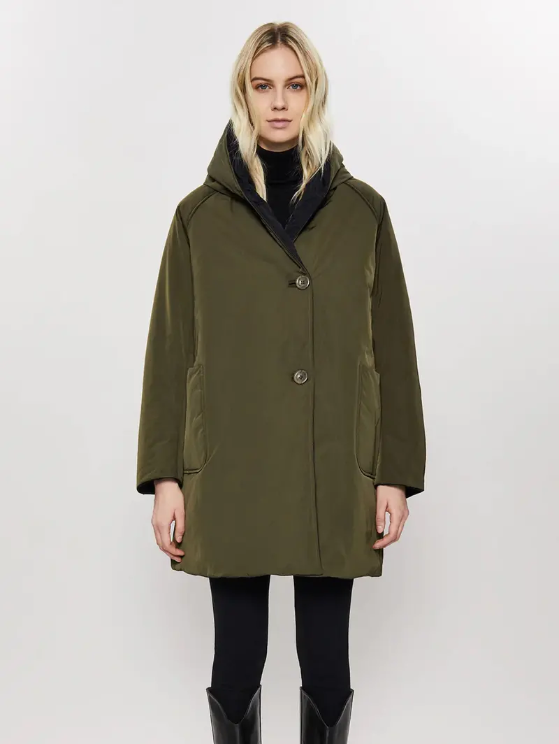 Reversible Military-Black Memory Fabric Parka 1