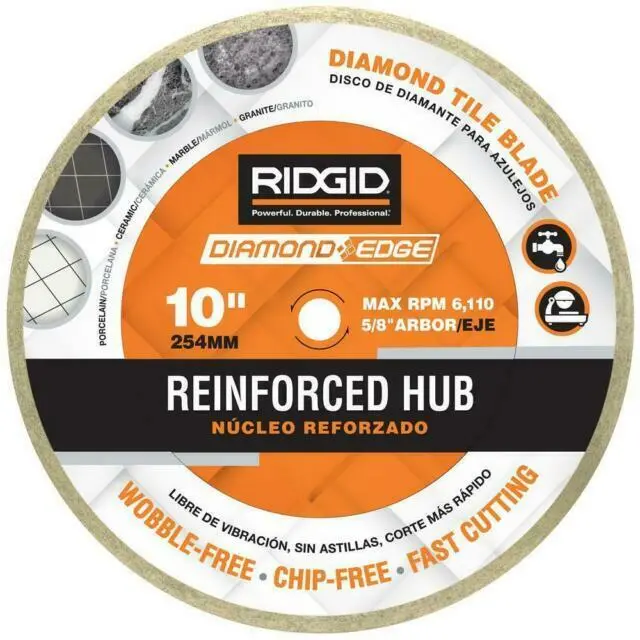 Ridgid 10-Inch Reinforced Hub Tile Diamond Blade 1