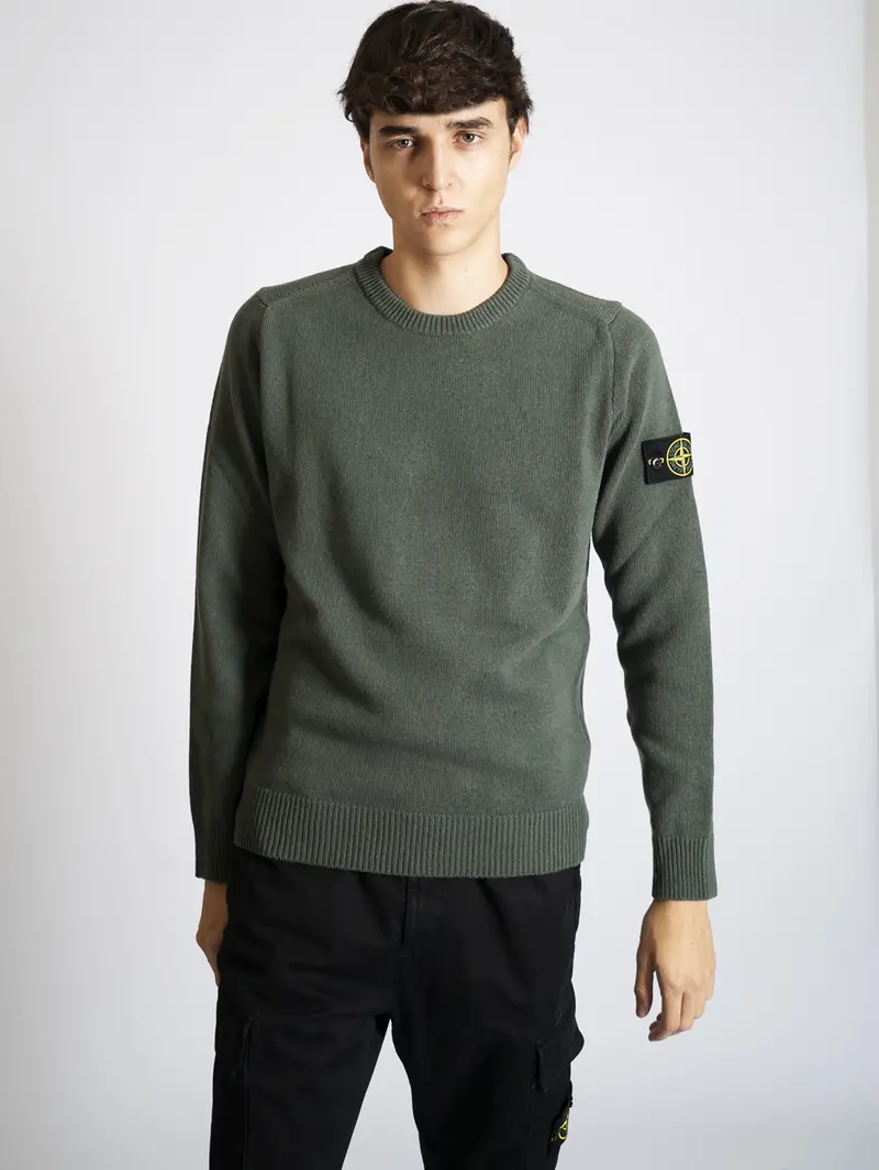 Sage Lambswool Crewneck Sweater 1