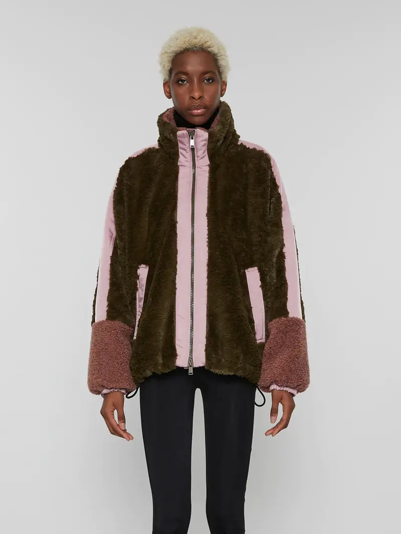 Short Eco-Fur Jacket In Green 1