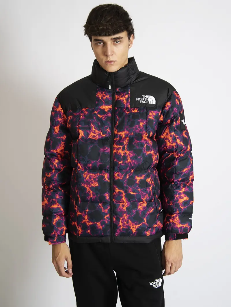 Short Marble-Effect Black Down Jacket 1