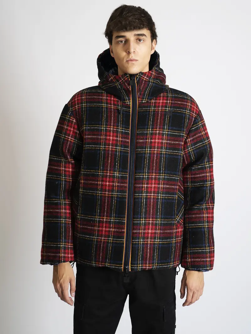 Short Tartan Reversible Color-Block Jacket 1