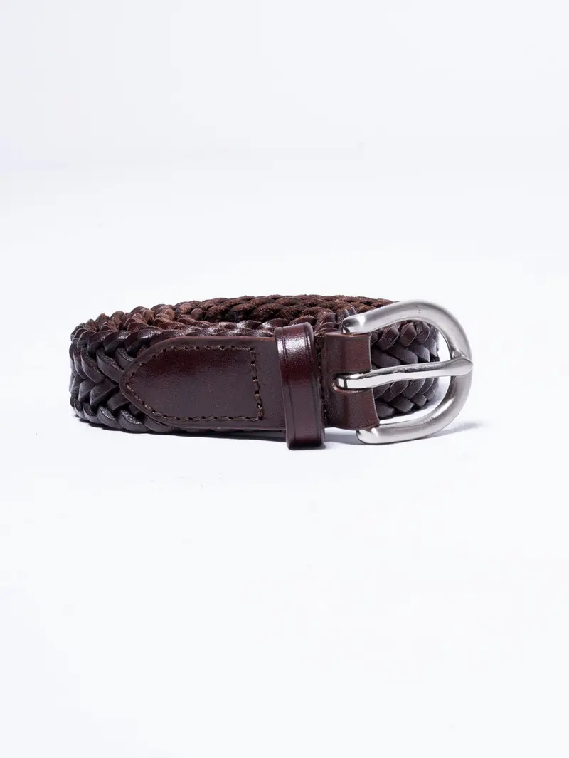 Slim Brown Leather Belt 1