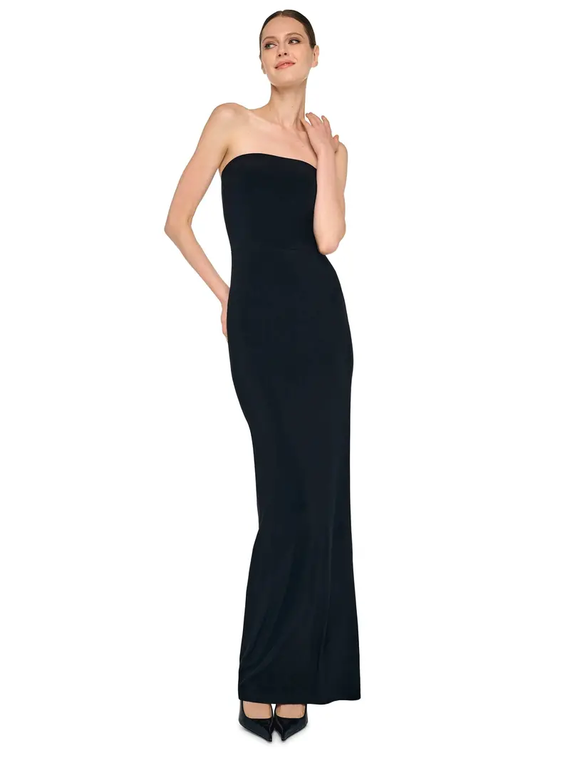 Slim-Fit Black Jersey Maxi Dress 1