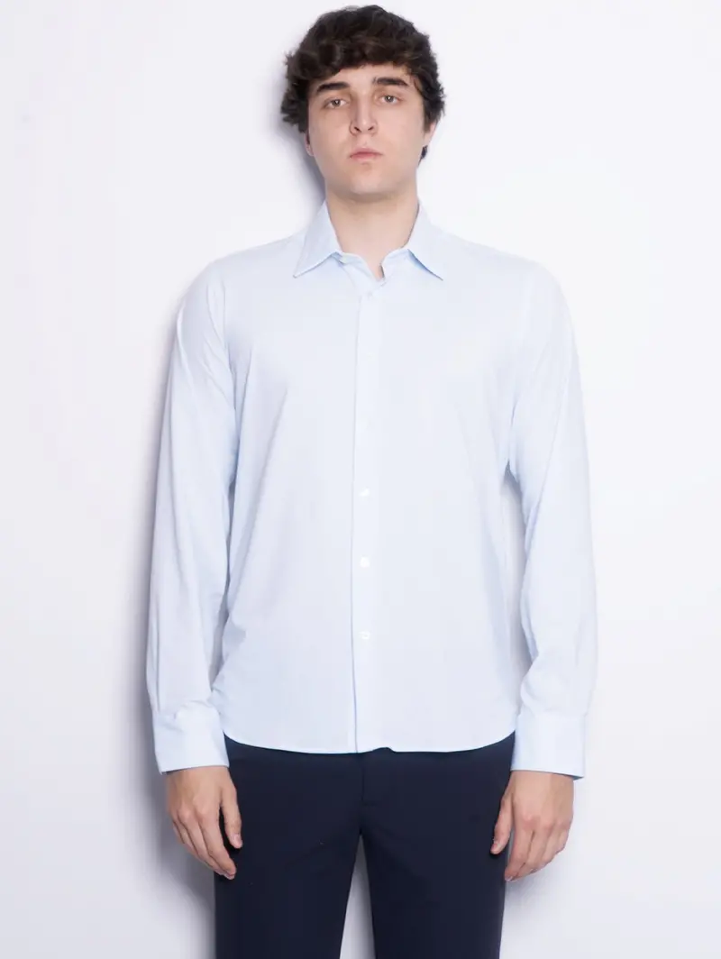 Slim-Fit Celestial Blue Jacquard Shirt 1