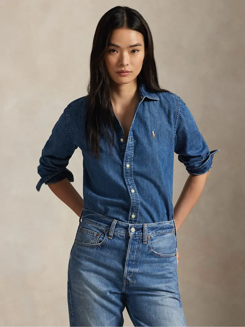 Slim-Fit Denim Shirt In Blue 1
