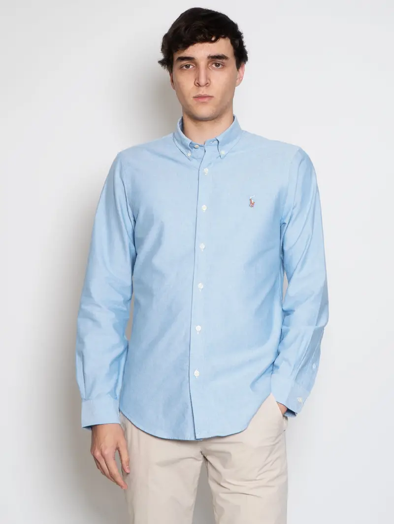 Slim-Fit Navy Oxford Shirt 1