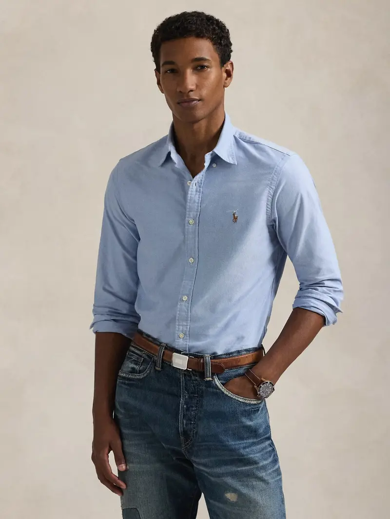 Slim-Fit Oxford Shirt In Navy 1