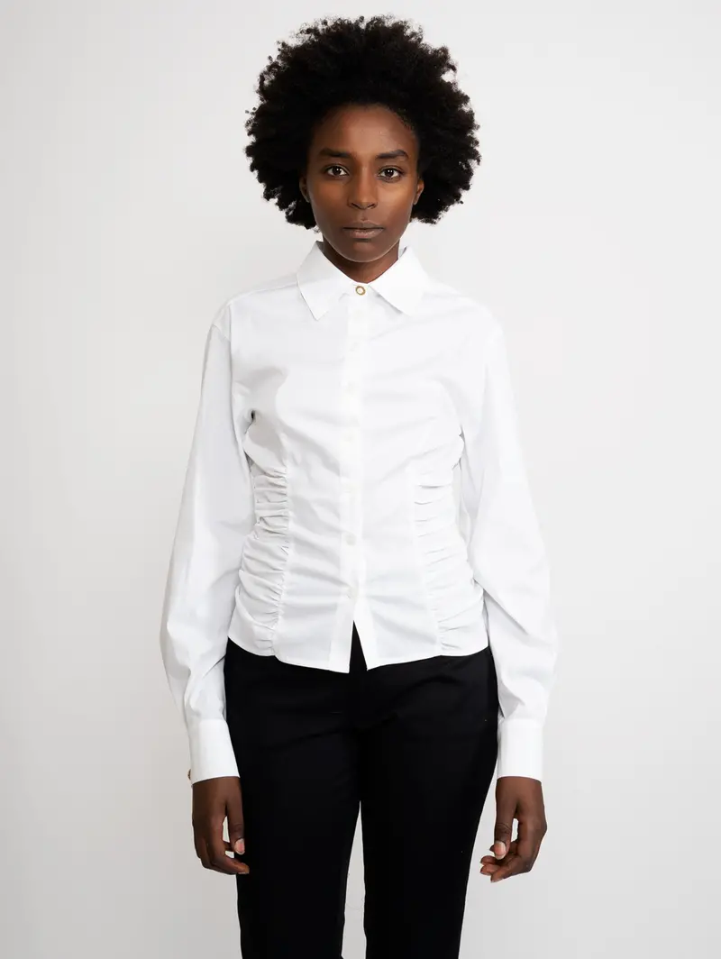 Slim-Fit Poplin Shirt In White 1