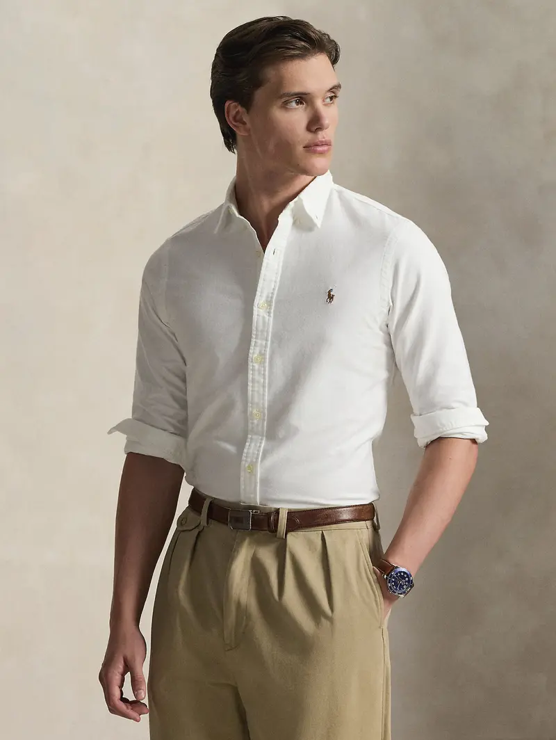 Slim-Fit White Oxford Shirt 1