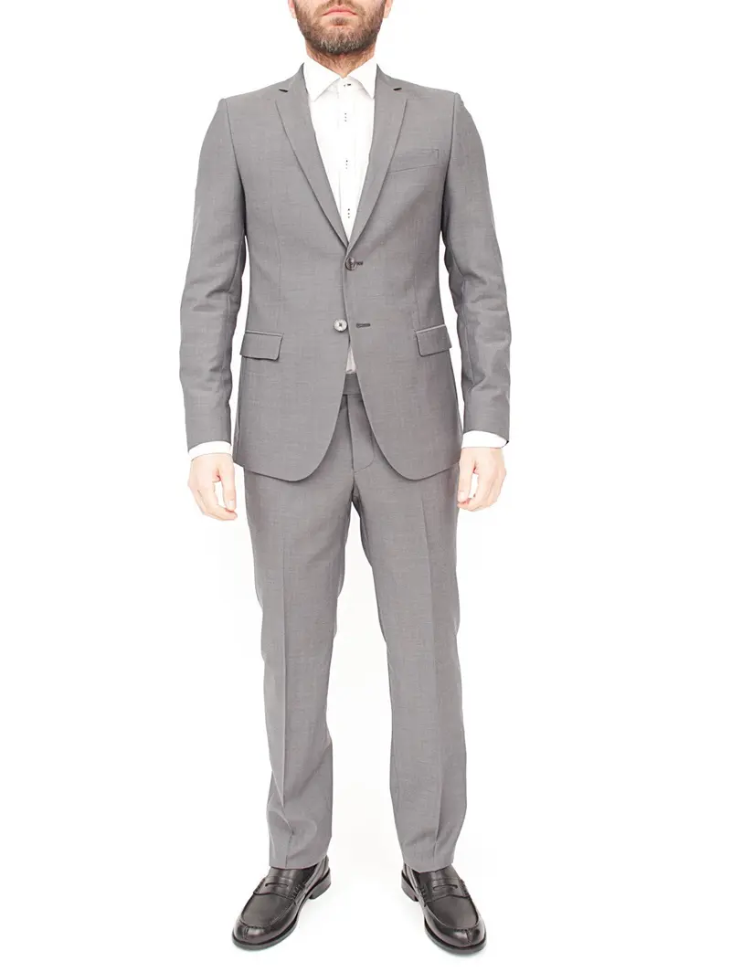 Slim-Fit Wool Suit In Grey 1