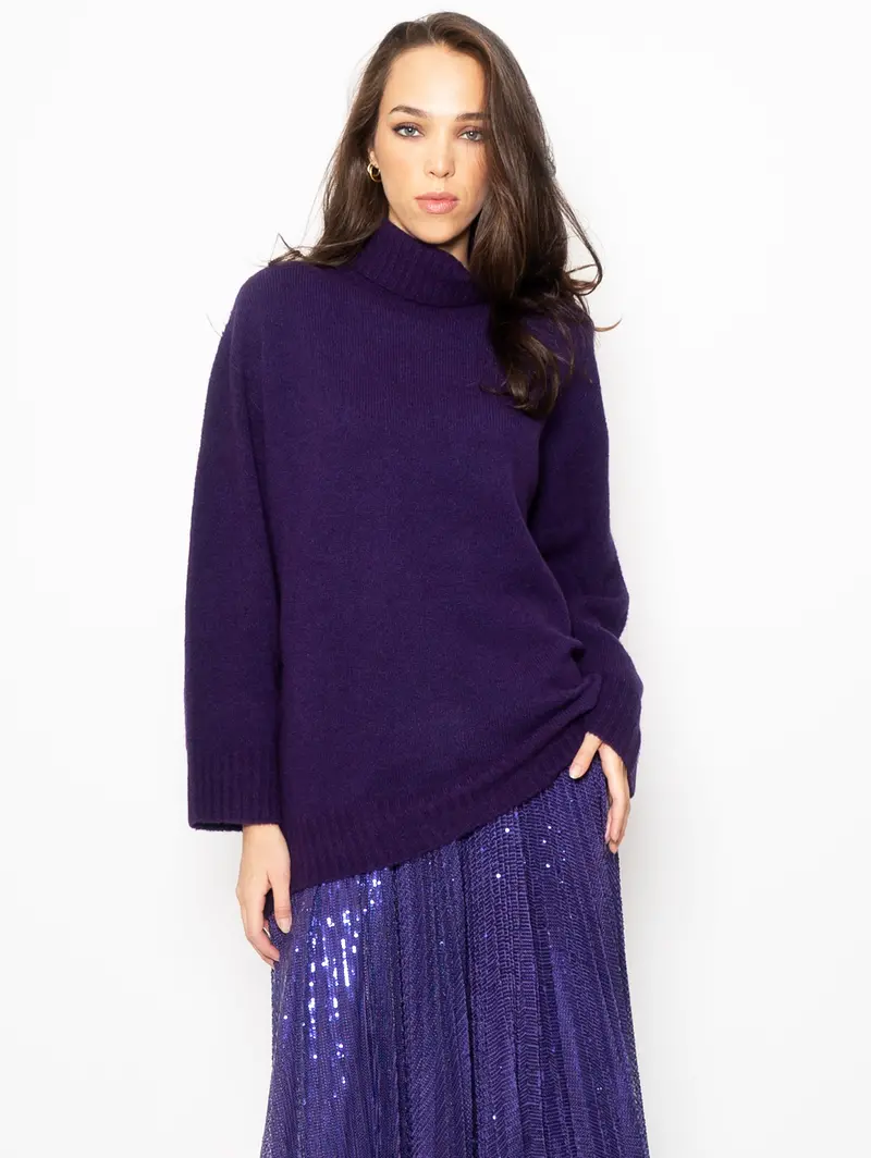 Soft Purple Turtleneck Sweater 1