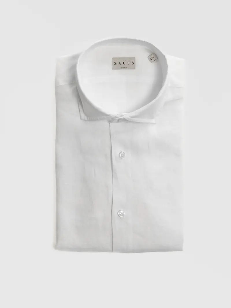 Solid White Linen Shirt 1