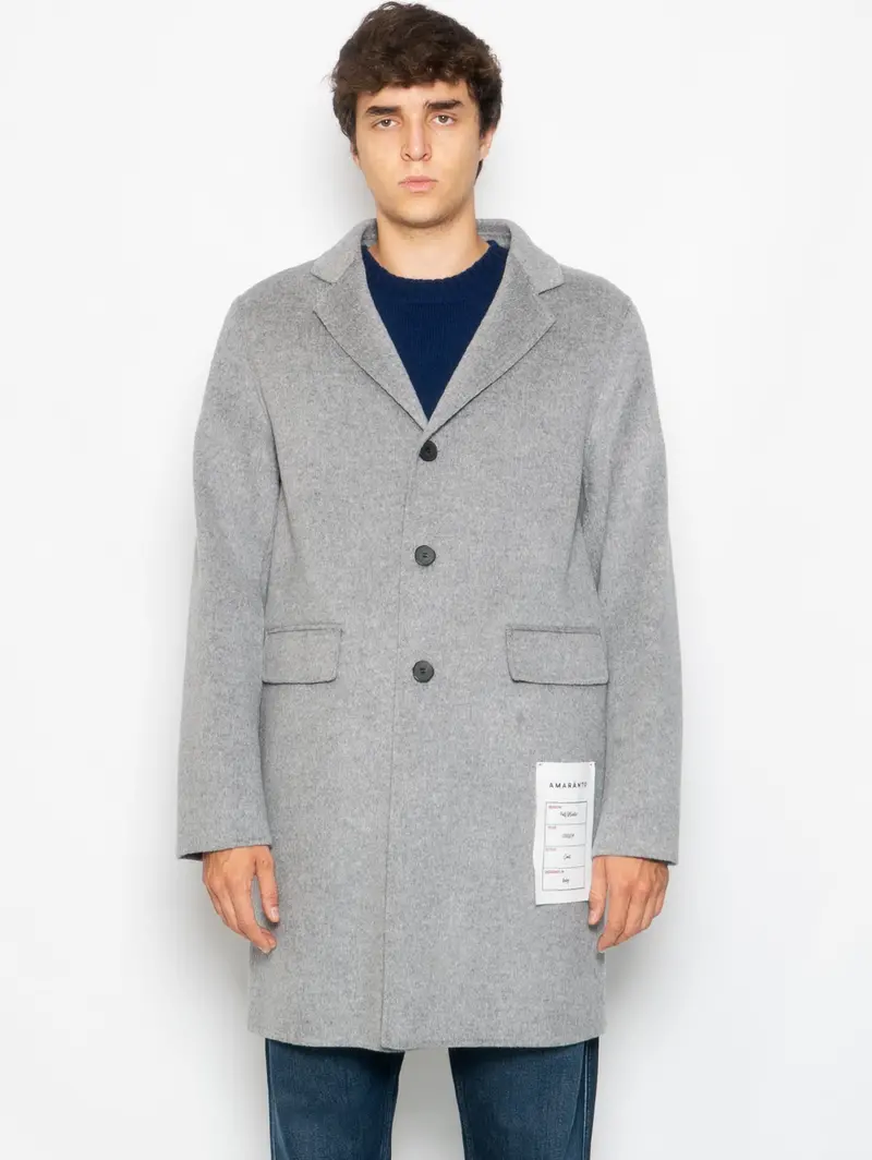 Stone Three-Quarter-Length Single-Breasted Coat 1