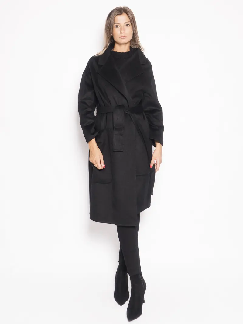Tailored Black Wool Blend Coat 1