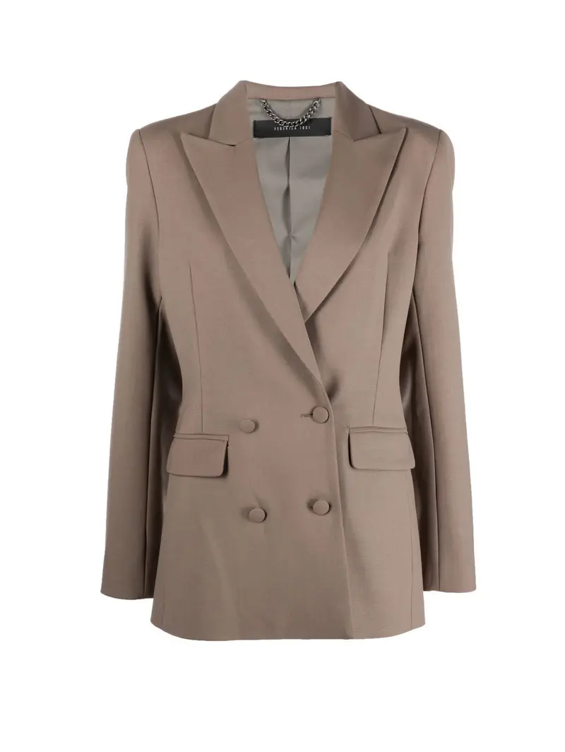 Tan Double-Breasted Blazer 1