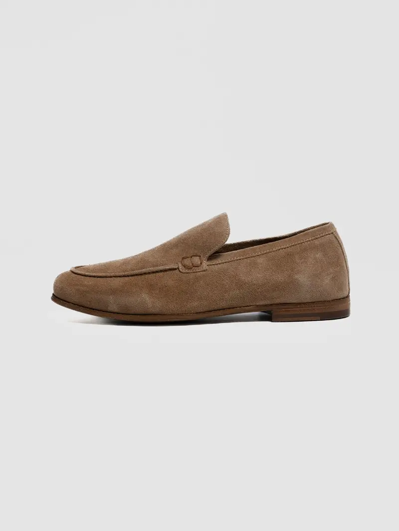 Taupe Suede Slip-On Loafer 1