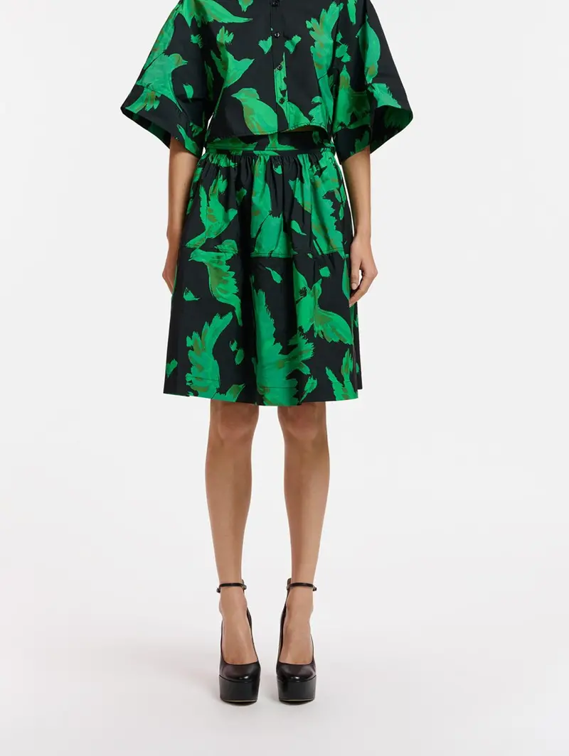 Tiered Mini Skirt In Black And Green 1