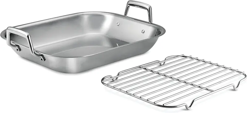 Tramontina Gourmet Prima 7-Quart Stainless Steel Roasting Pan With Integrated Basting Rack 1