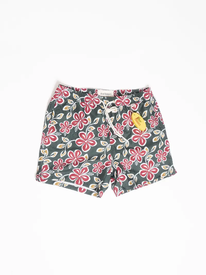 Tropical Print Beach Shorts 1