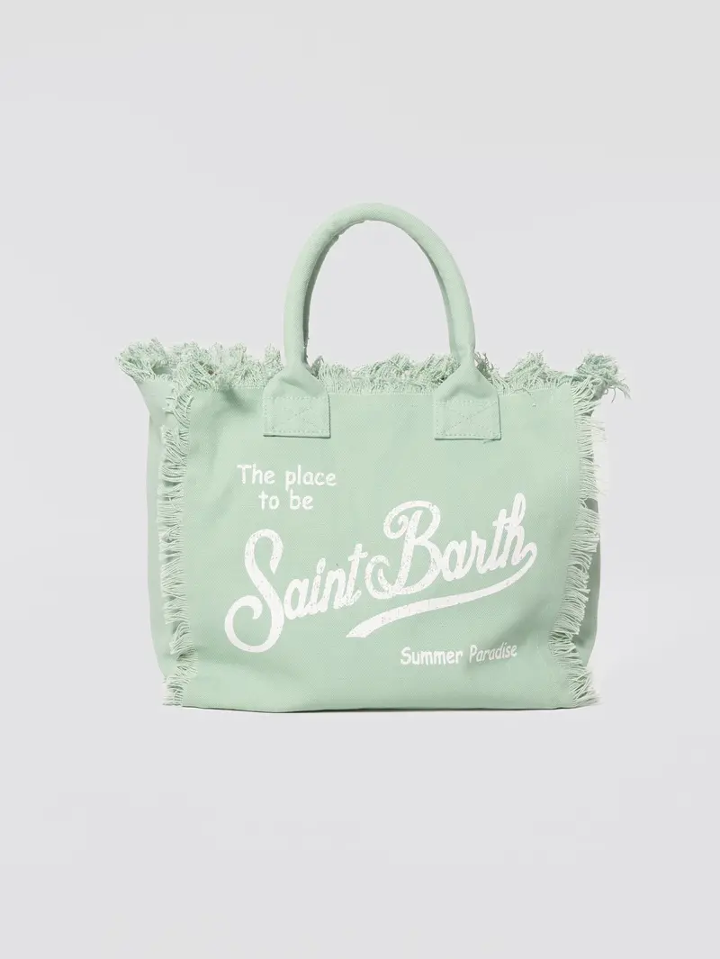 Turquoise Cotton Canvas Vanity Bag 1