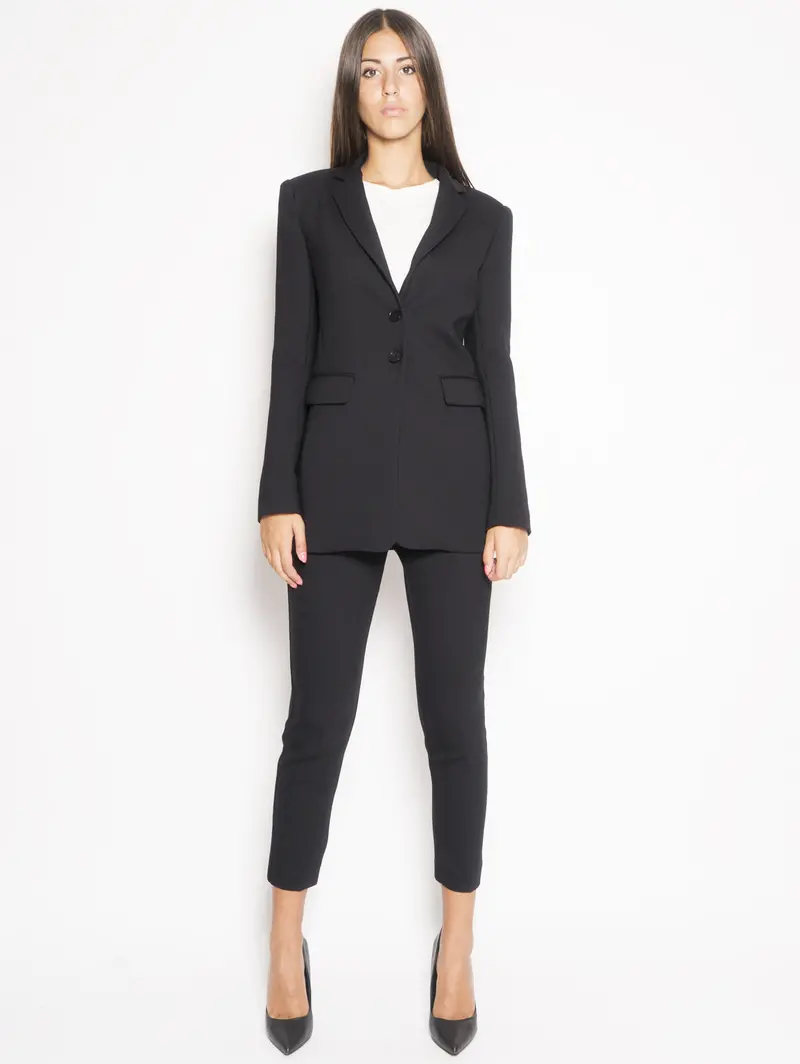 Waist-Belted Blazer In Black Leatherette 1