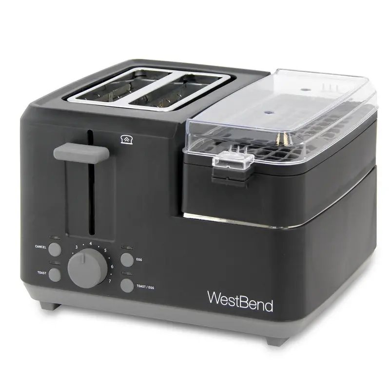 West Bend Breakfast Station Black 2-Slice Wide-Slot Toaster 1