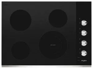 Whirlpool 30-Inch Electric Ceramic Cooktop – Stainless Steel, 4 Burners + Dual Element (Wce55Us0Hs) 1