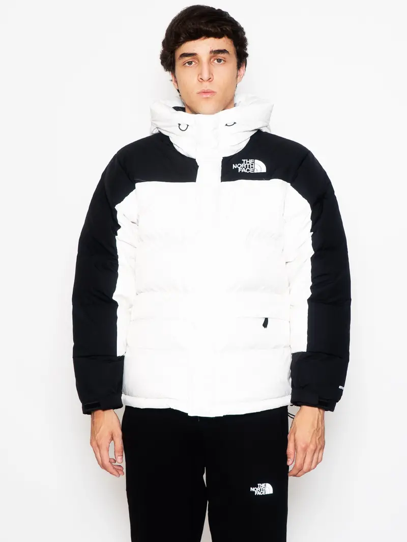 White-And-Black Color-Blocked Puffer Jacket 1