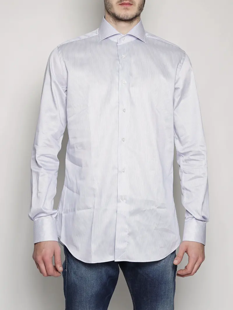 White-And-Blue Striped Dress Shirt 1