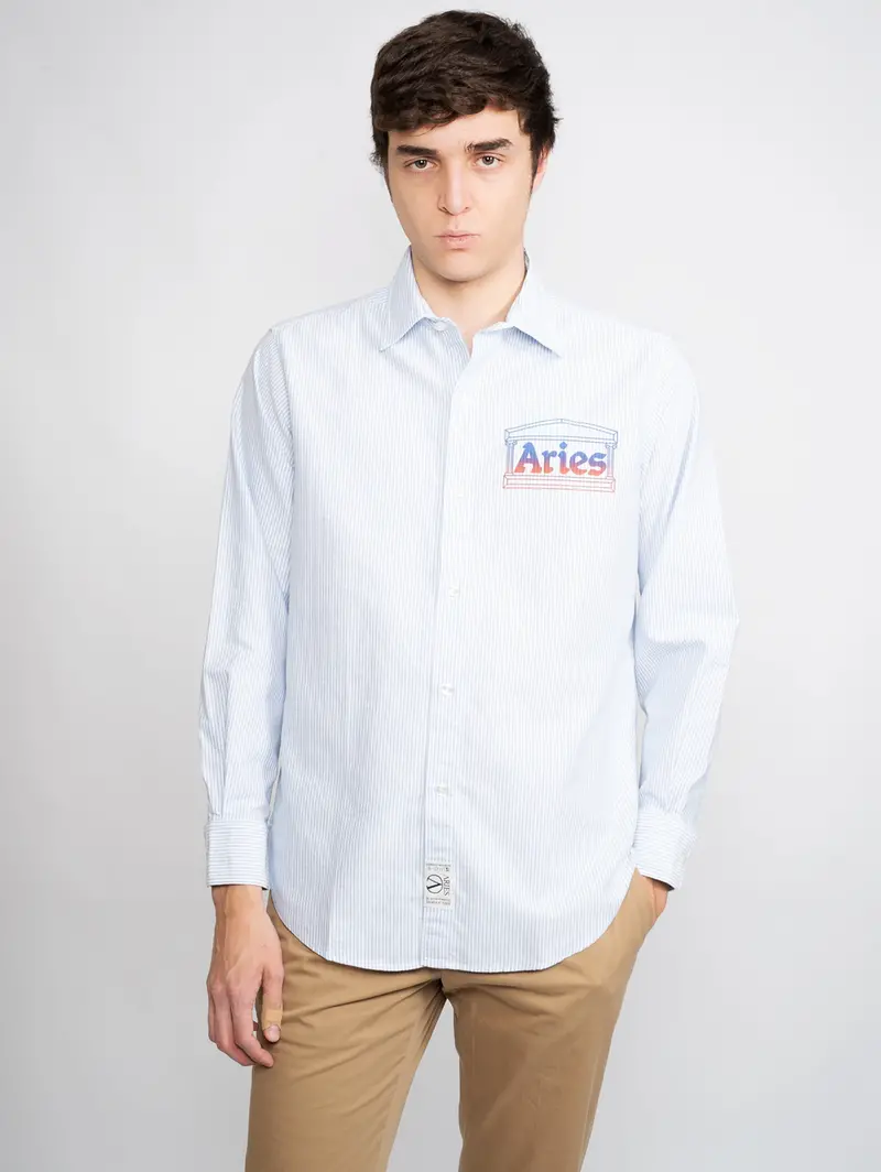 White-And-Blue Striped Oxford Shirt 1