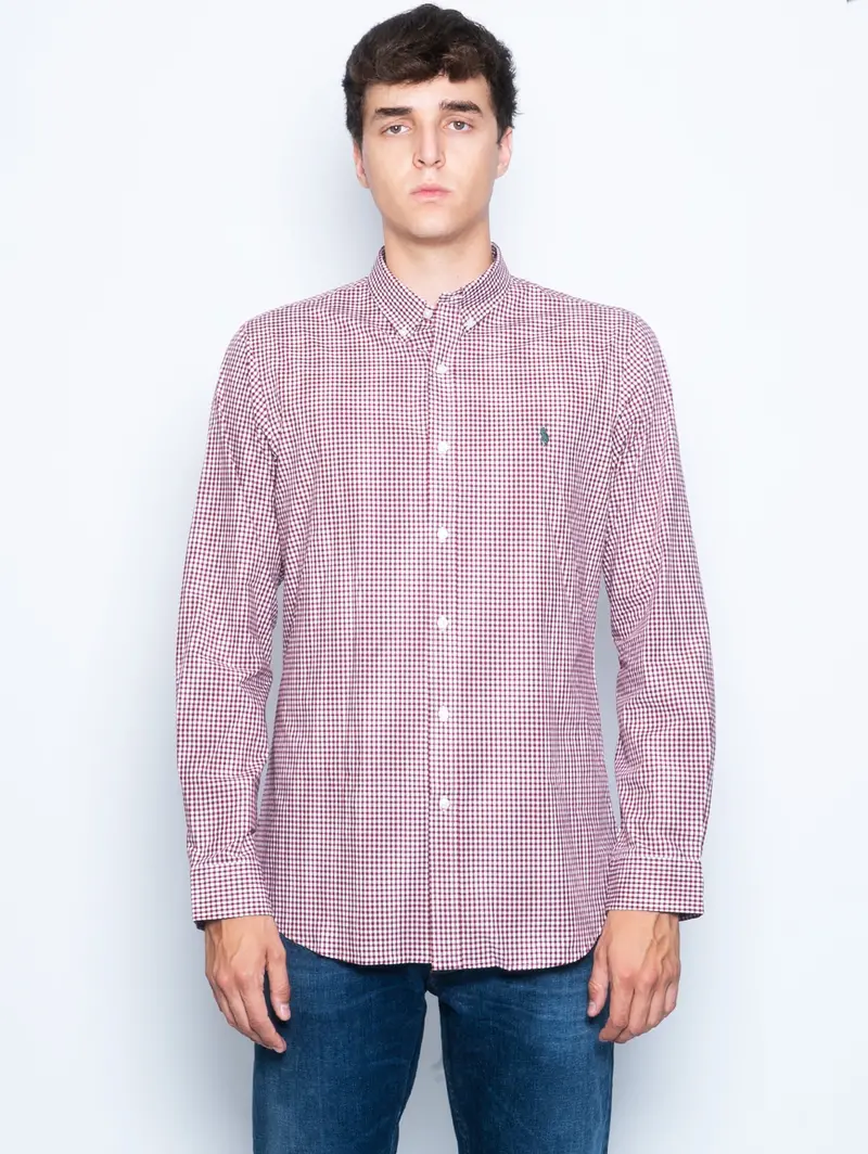 White And Bordó Check Shirt 1