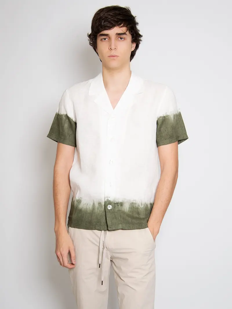 White And Green Tie-Dye Shirt 1