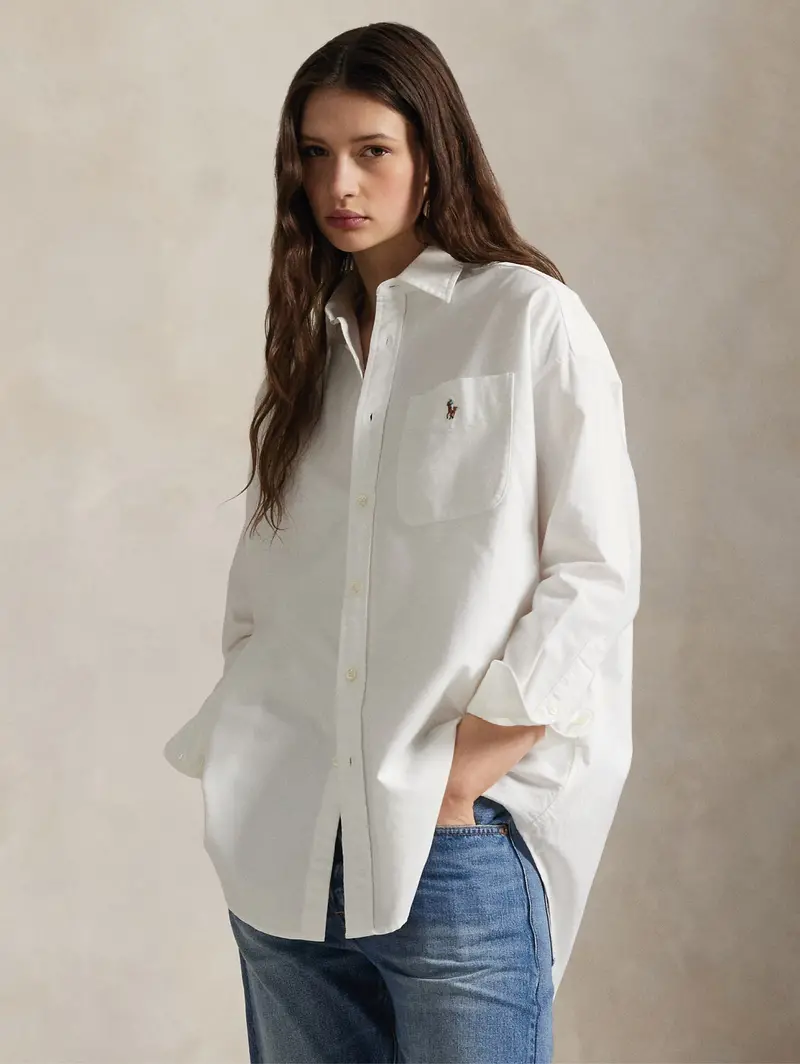 White Big-Fit Oxford Cotton Shirt 1
