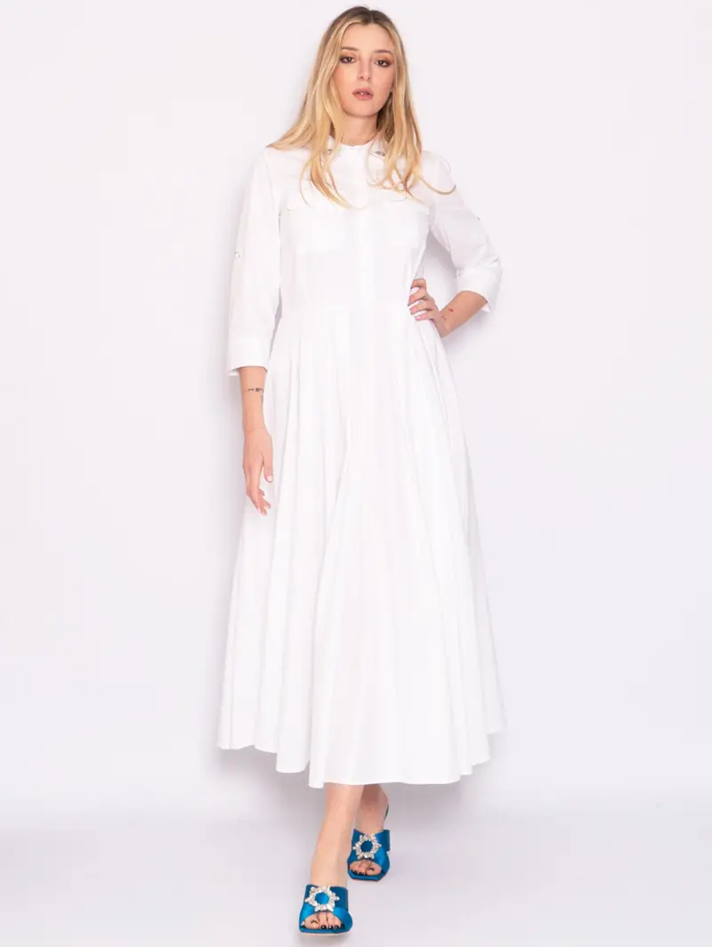 White Chemisier Long Dress 1
