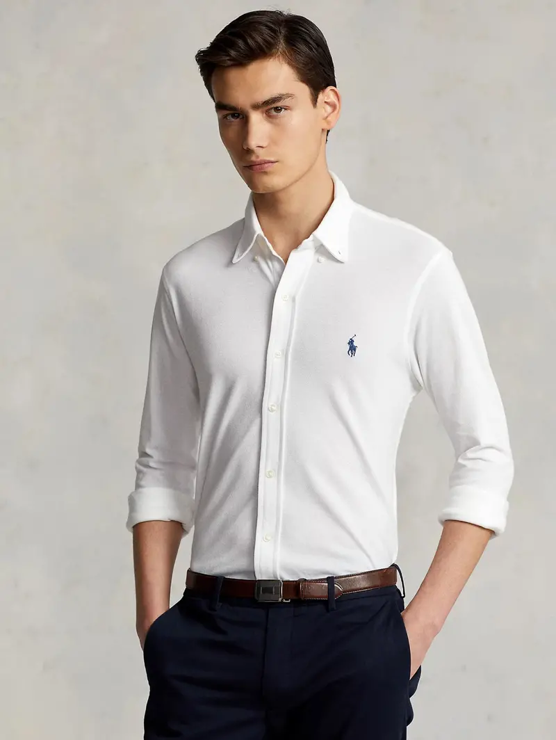 White Cotton Pique Shirt 1