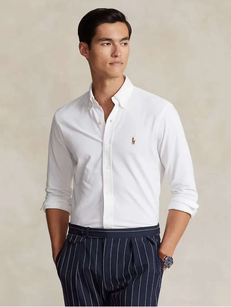 White Knit Oxford Shirt 1