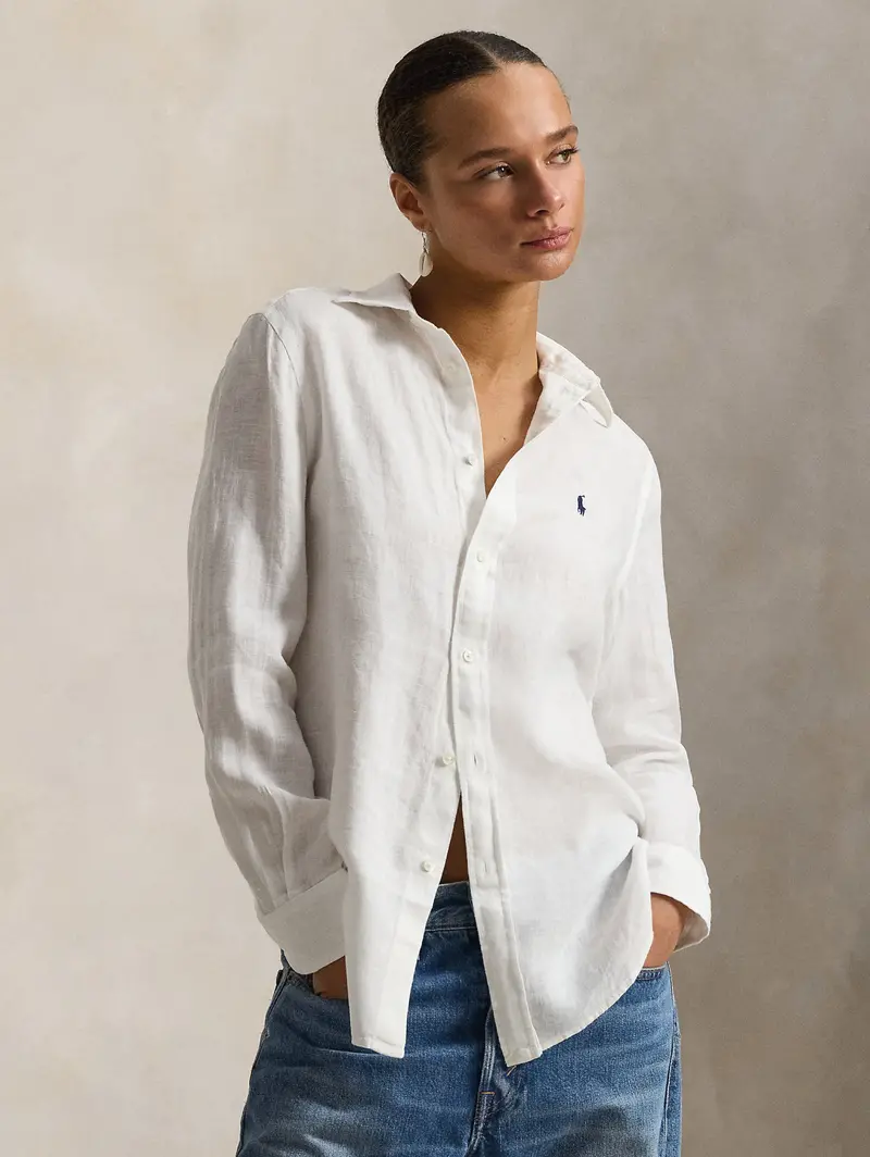 White Linen Classic Fit Shirt 1