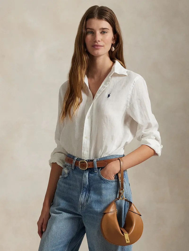 White Linen Classic-Fit Shirt 1