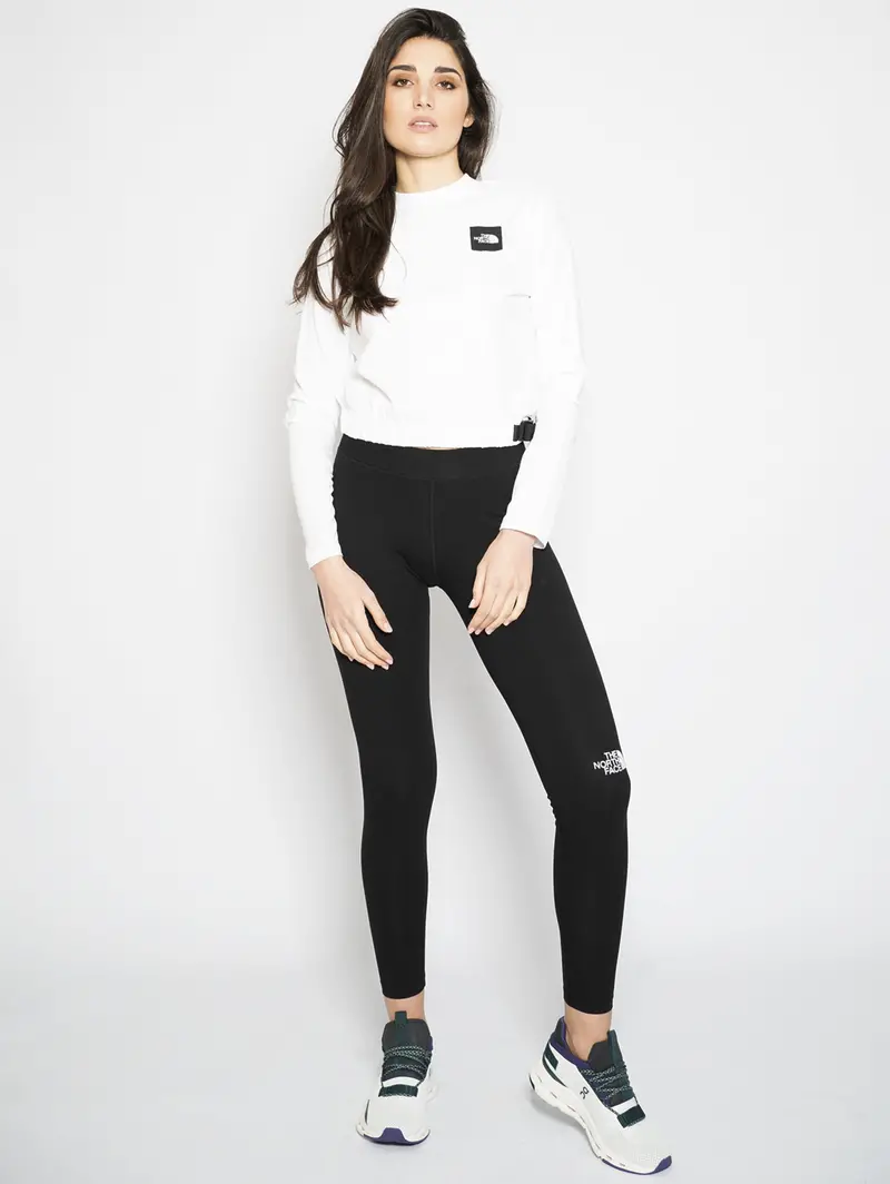 White Long-Sleeve T-Shirt With Waist Tie 1