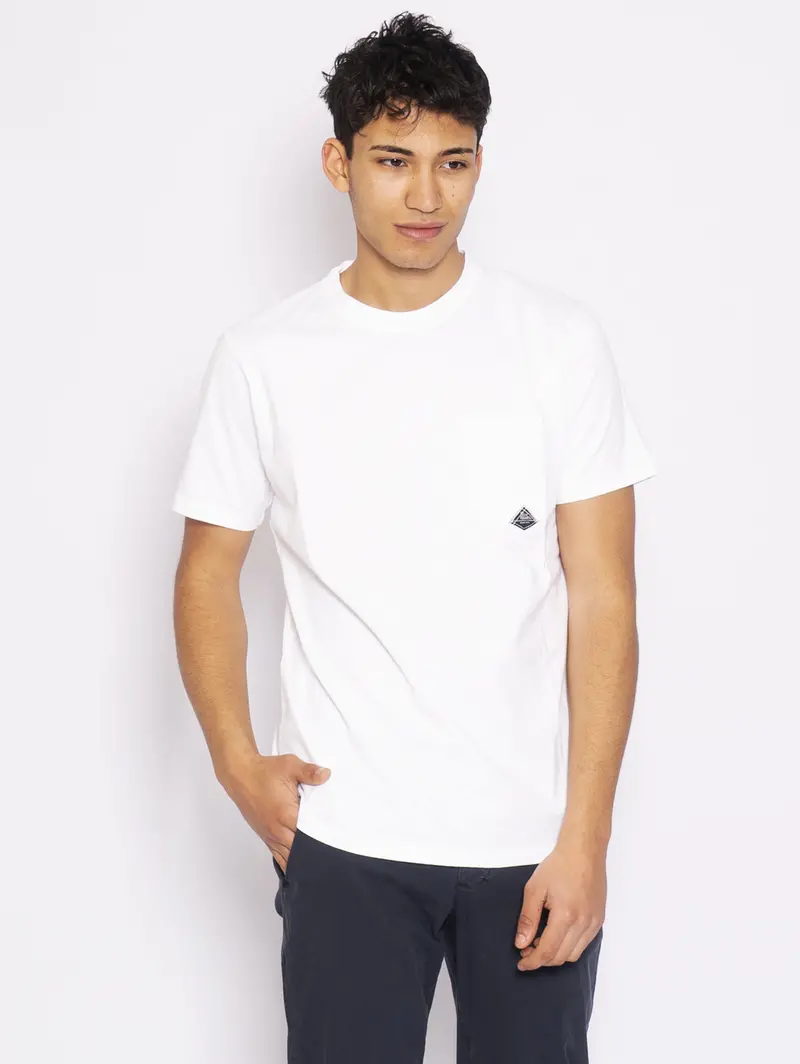 White Pocket T-Shirt With Signature Logo 1