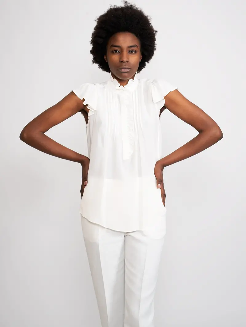 White Ruffled Top 1